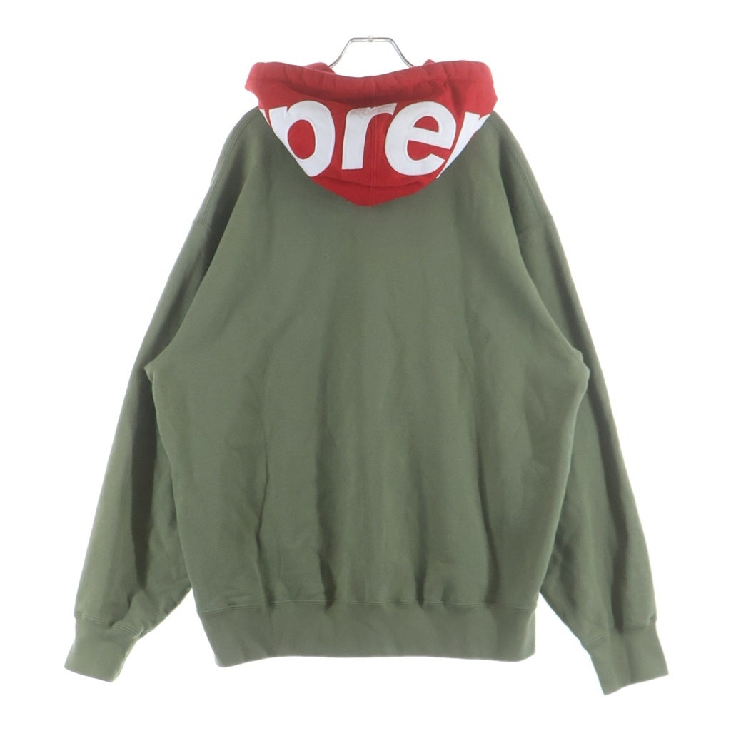 SUPREME(シュプリーム) 21AW Contrast Hooded Sweatshirt コントラスト フーデッド スウェットパーカー カーキレッド