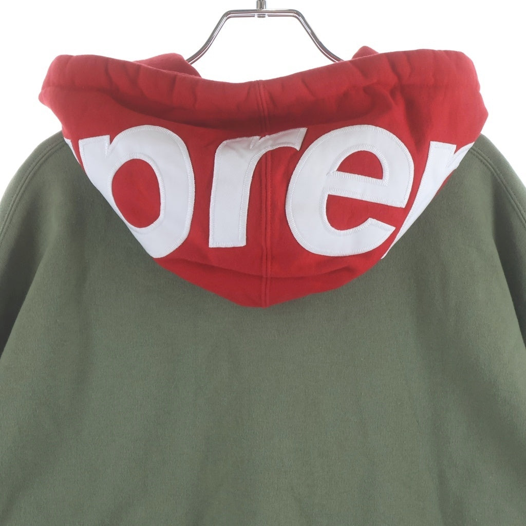 SUPREME(シュプリーム) 21AW Contrast Hooded Sweatshirt コントラスト フーデッド スウェットパーカー カーキレッド