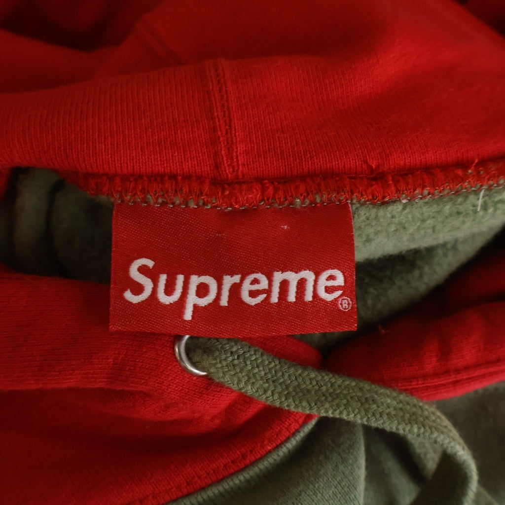 SUPREME(シュプリーム) 21AW Contrast Hooded Sweatshirt コントラスト フーデッド スウェットパーカー カーキレッド