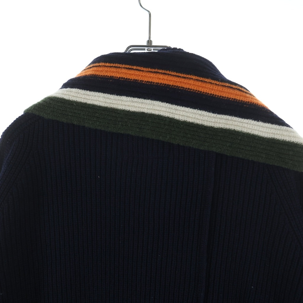Sacai(サカイ) 19AW ラップカラー ジップアップ ウールニットセーター ネイビー 19-02124M