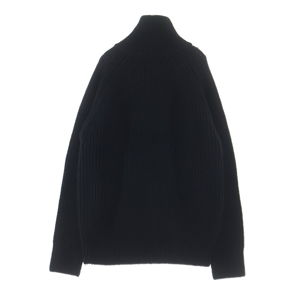 DRIES VAN NOTEN(ドリスヴァンノッテン) 24AW 24AW MONTY M.K.SWEATER モンティ サイドジップ ハイネック ドライバーズニット セーター ブラック　
