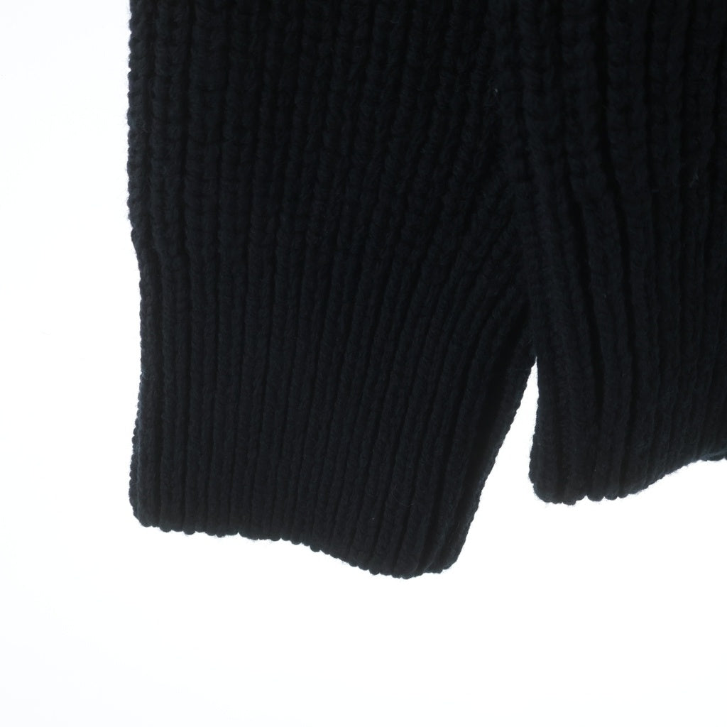 DRIES VAN NOTEN(ドリスヴァンノッテン) 24AW 24AW MONTY M.K.SWEATER モンティ サイドジップ ハイネック ドライバーズニット セーター ブラック　