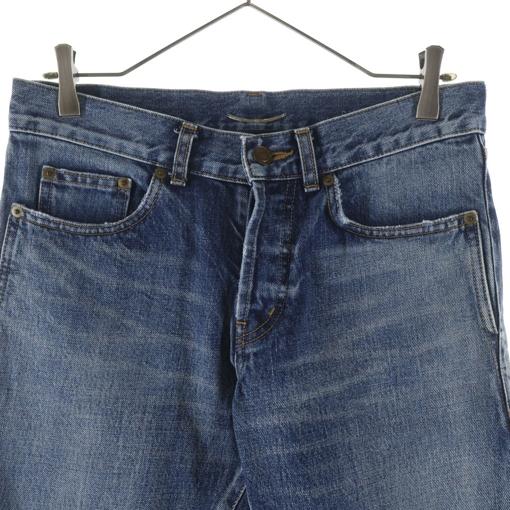 SAINT LAURENT PARIS(サンローランパリ) ボタンフライ コットン スリム デニムパンツ インディゴ 597052 Y11CB