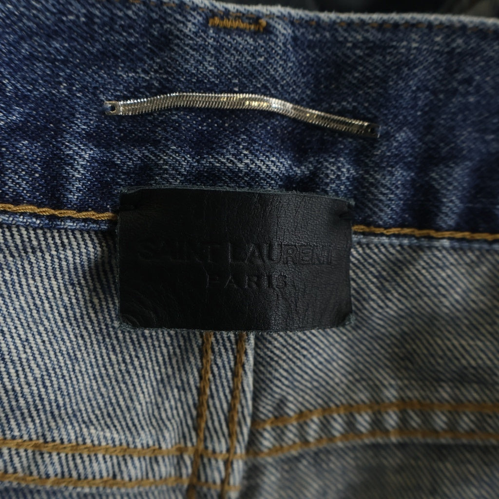 SAINT LAURENT PARIS(サンローランパリ) ボタンフライ コットン スリム デニムパンツ インディゴ 597052 Y11CB
