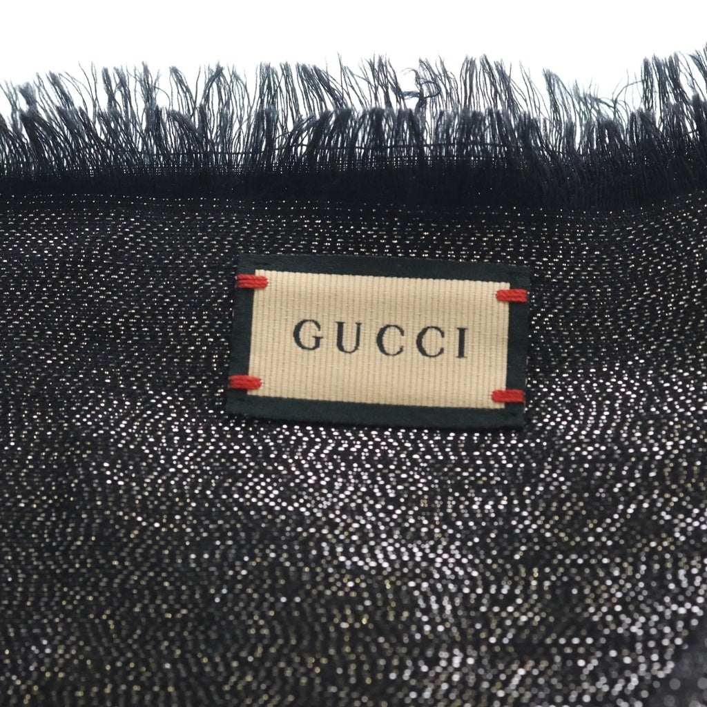 GUCCI(グッチ) GG LAME JACQUARD SHAWL ラメジャカード モノグラムショール スカーフ マフラー ブラック 694839 3G720 1080 レディース