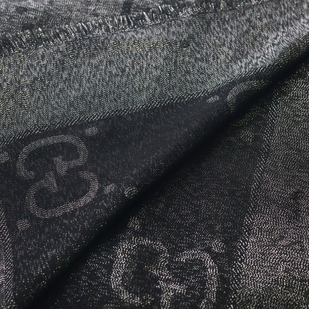 GUCCI(グッチ) GG LAME JACQUARD SHAWL ラメジャカード モノグラムショール スカーフ マフラー ブラック 694839 3G720 1080 レディース