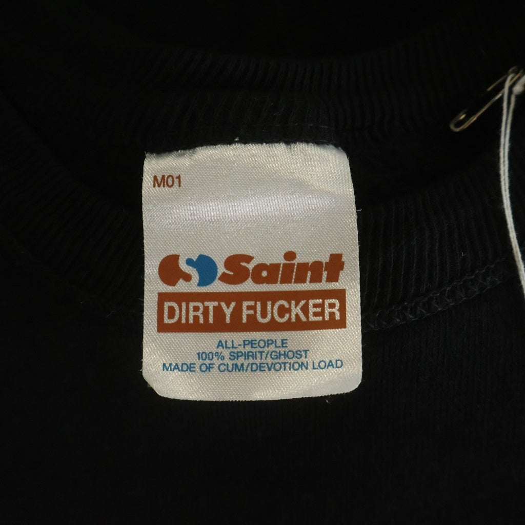 SAINT MICHAEL(セントマイケル) 25AW CRW NECK SWET クルーネックスウェットトレーナー ブラック SM-HR1-0000-044