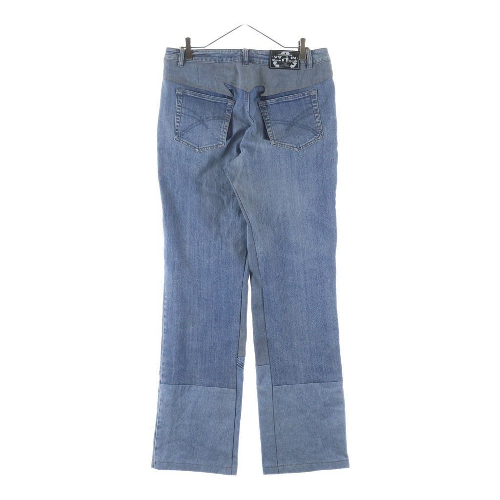 NO BRAND(ノーブランド) VAINヴェイン UPCYCLED JEANS 000 アップサイクル ジップフライ リメイク デニムパンツ インディゴ