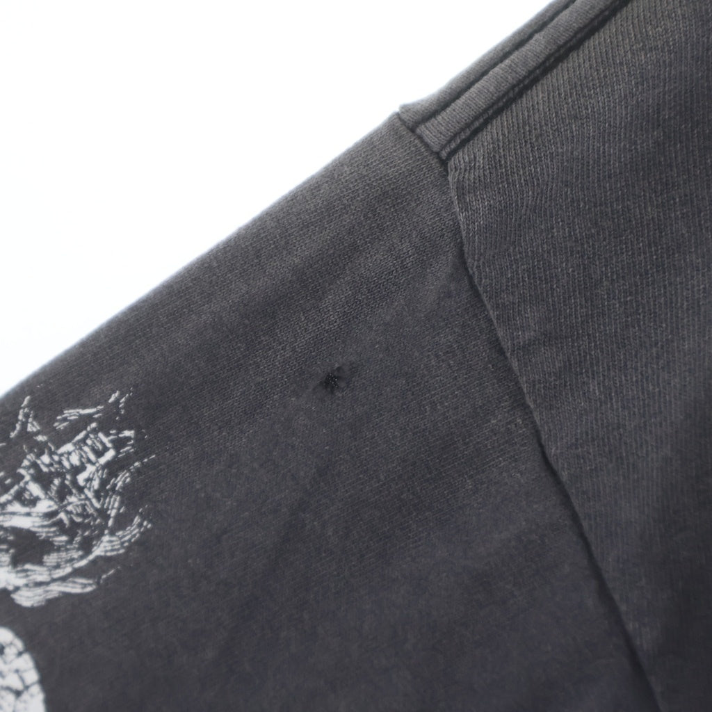 SAINT MICHAEL(セントマイケル) 23AW MASSIVE LS TEE ヴィンテージ加工 マッシブ 両面プリント クルーネック 長袖Tシャツ グレー SM-A23-0000-011