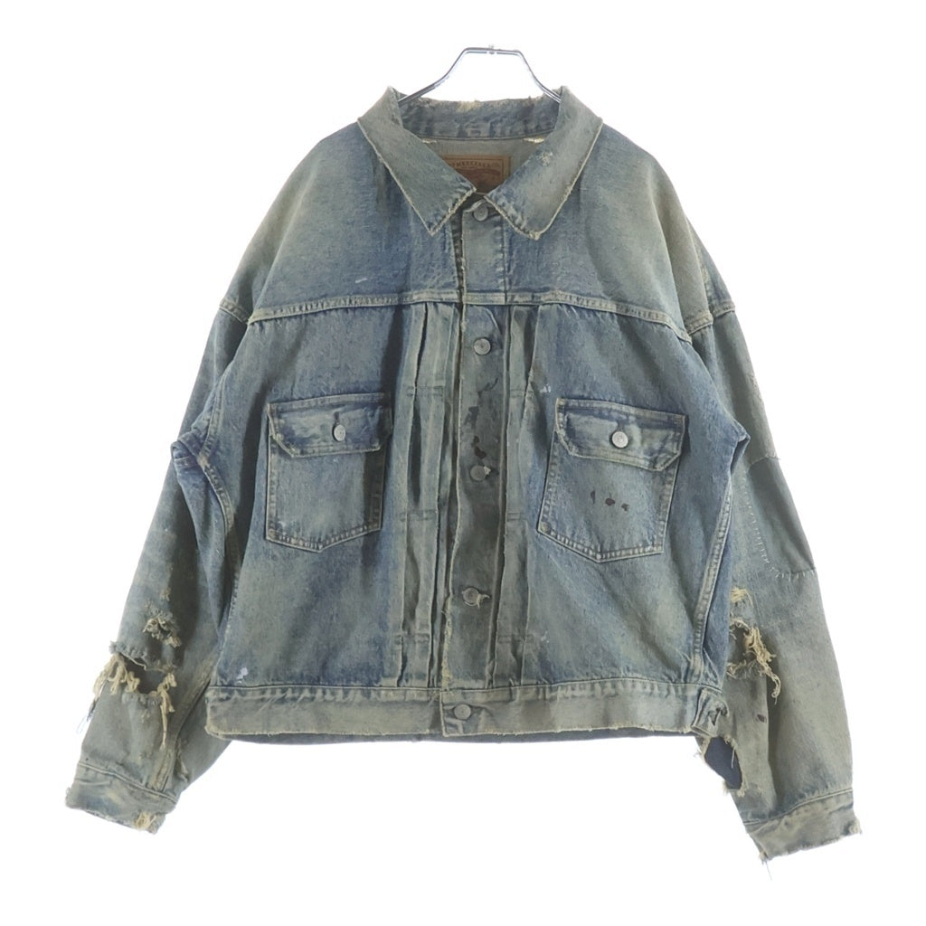 SAINT MICHAEL(セントマイケル) 23AW×BerBerJin DENIM JACKET 777XX ベルベルジン 2nd ヴィンテージ加工 デニムジャケット インディゴ SM-A23-0000-C17