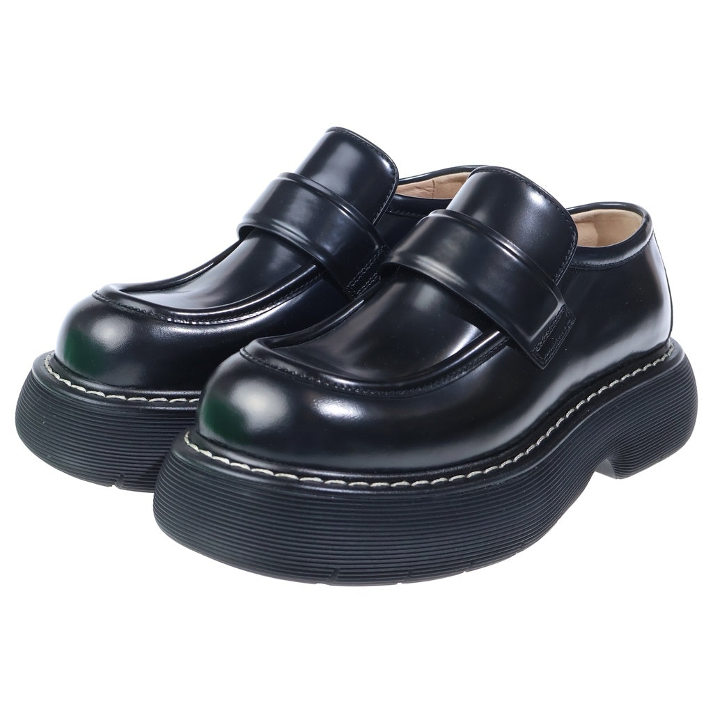 BOTTEGA VENETA(ボッテガヴェネタ) SWELL LOAFER ラバーティン スウェル ボールド レザーローファー ブラック 679497 V10T0