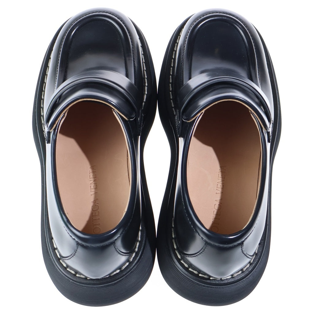BOTTEGA VENETA(ボッテガヴェネタ) SWELL LOAFER ラバーティン スウェル ボールド レザーローファー ブラック 679497 V10T0