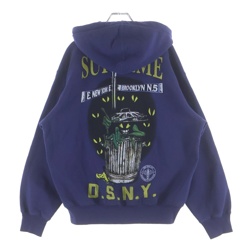 SUPREME(シュプリーム) 26SS ×DSNY Zip Up Hooded Sweatshirt グラフィックロゴプリント スウェット ジップアップパーカー ネイビー