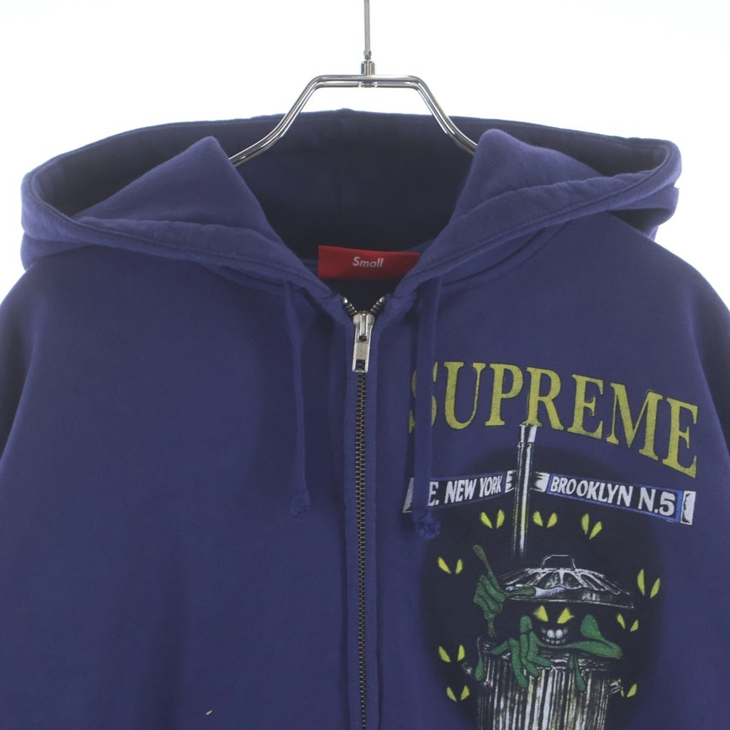 SUPREME(シュプリーム) 26SS ×DSNY Zip Up Hooded Sweatshirt グラフィックロゴプリント スウェット ジップアップパーカー ネイビー