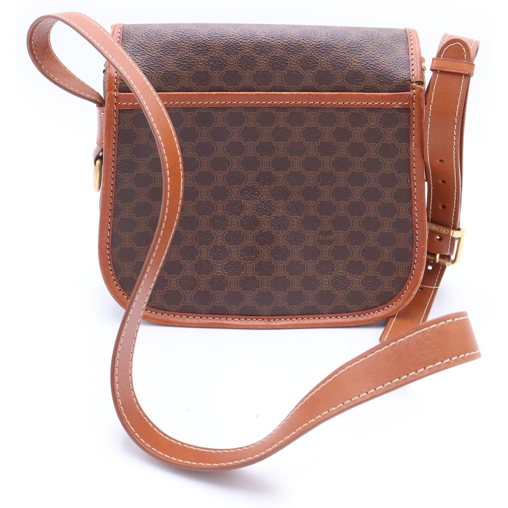 CELINE(セリーヌ) マカダム柄 フラップ ショルダーバッグ ゴールド金具