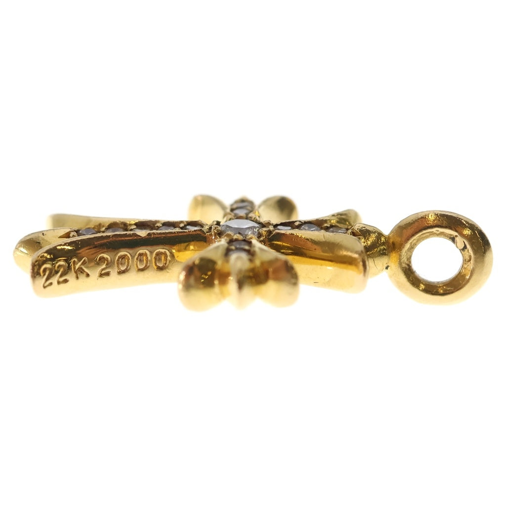 CHROME HEARTS(クロムハーツ) 22K TNY CRSF P/DIA タイニーファットクロス PAVEダイヤ ペンダントトップ ゴールドBCA033