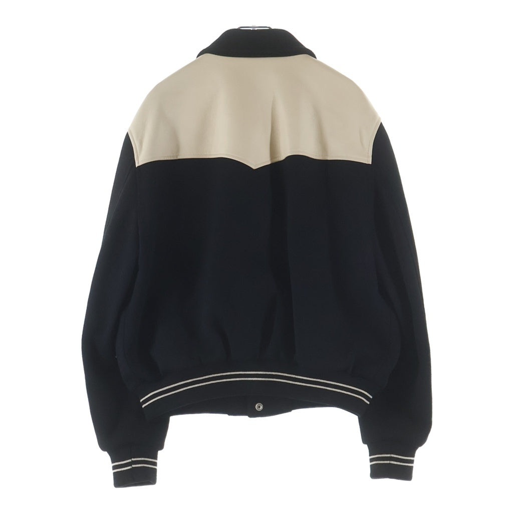 CELINE(セリーヌ) 19AW TEDDY JACKET レザー切り替え ウエスタン テディジャケット ブラック 2V534896C