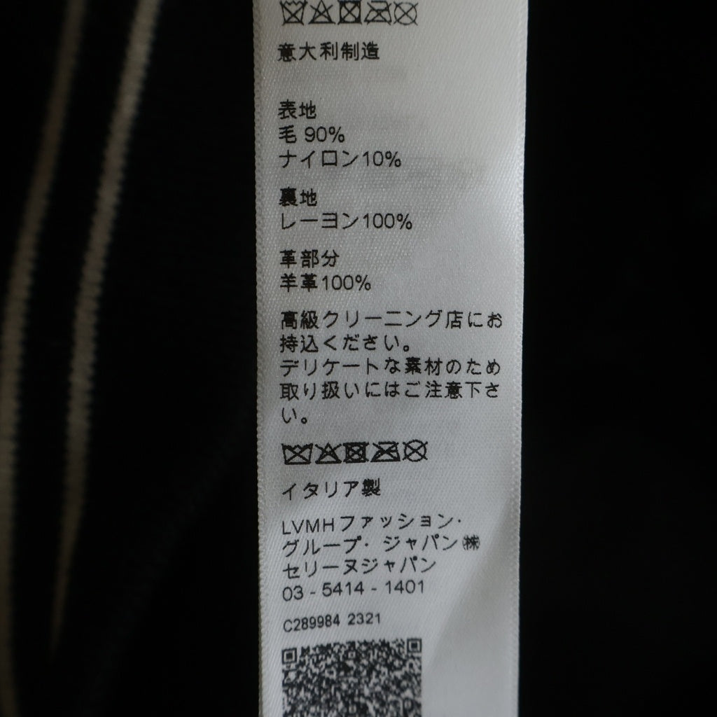 CELINE(セリーヌ) 19AW TEDDY JACKET レザー切り替え ウエスタン テディジャケット ブラック 2V534896C