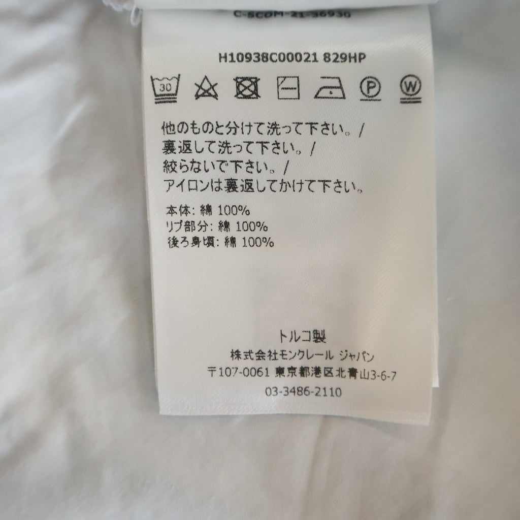 MONCLER(モンクレール) 22SS SS TSHIRT クラウドプリント切替 ウエストドローコード クルーネック 半袖Tシャツ カットソー ホワイト/ブルー レディース H10938C00021 829HP