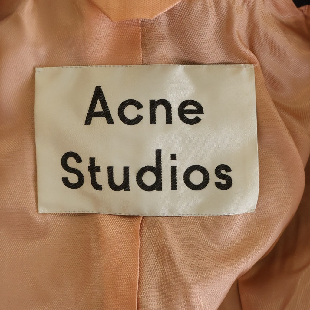 Acne Studios(アクネ ストゥディオズ) CHEYE T MELTON シェイティーメルトン ウール ホワイトステッチ ダブルジャケット ネイビー レディース 12V173