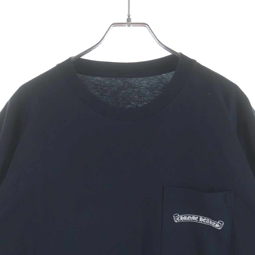 CHROME HEARTS(クロムハーツ) CH SCROLL LOGO L/S TEE スクロールロゴ バックアームプリント クルーネック ポケット 長袖Tシャツ カットソー ブラック