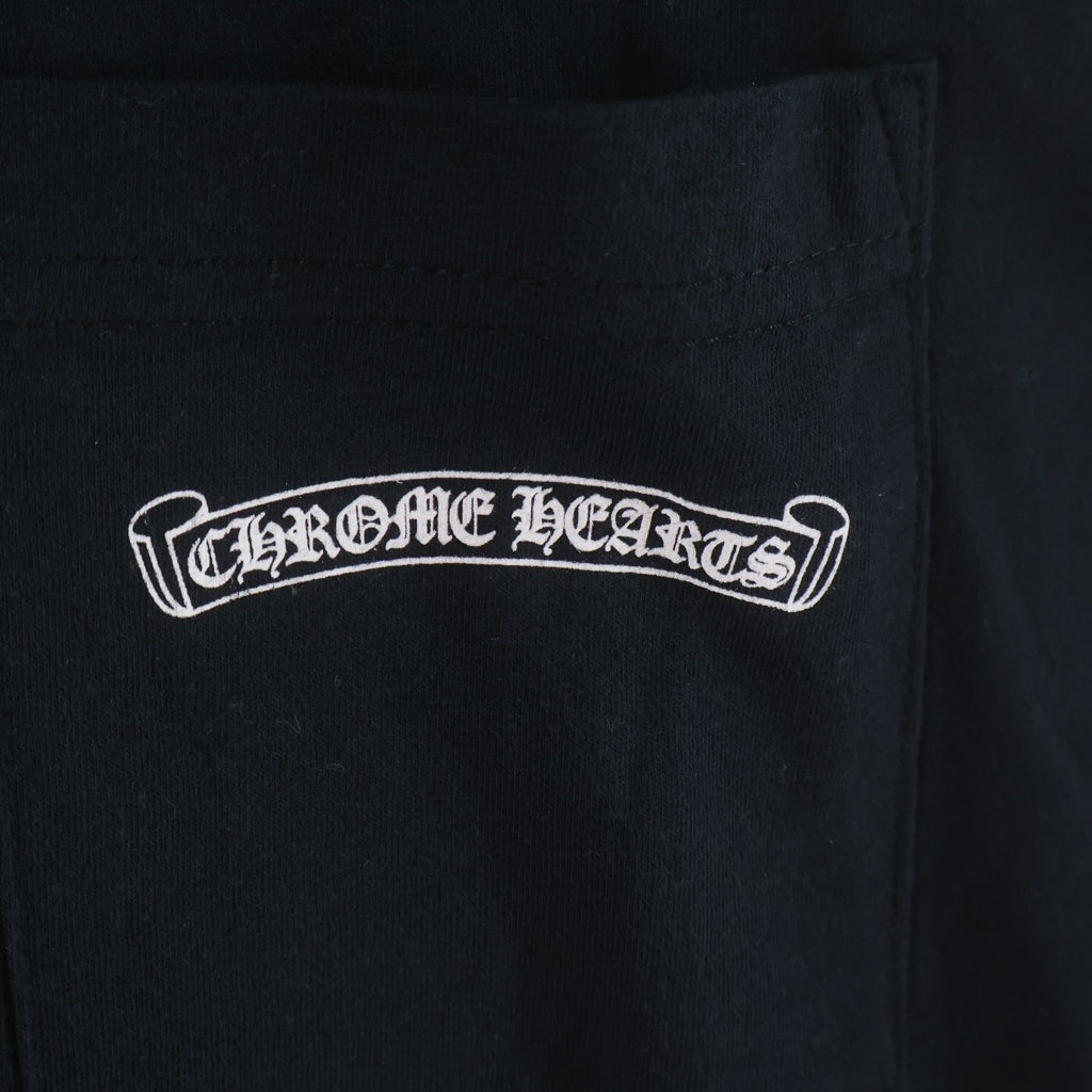 CHROME HEARTS(クロムハーツ) CH SCROLL LOGO L/S TEE スクロールロゴ バックアームプリント クルーネック ポケット 長袖Tシャツ カットソー ブラック