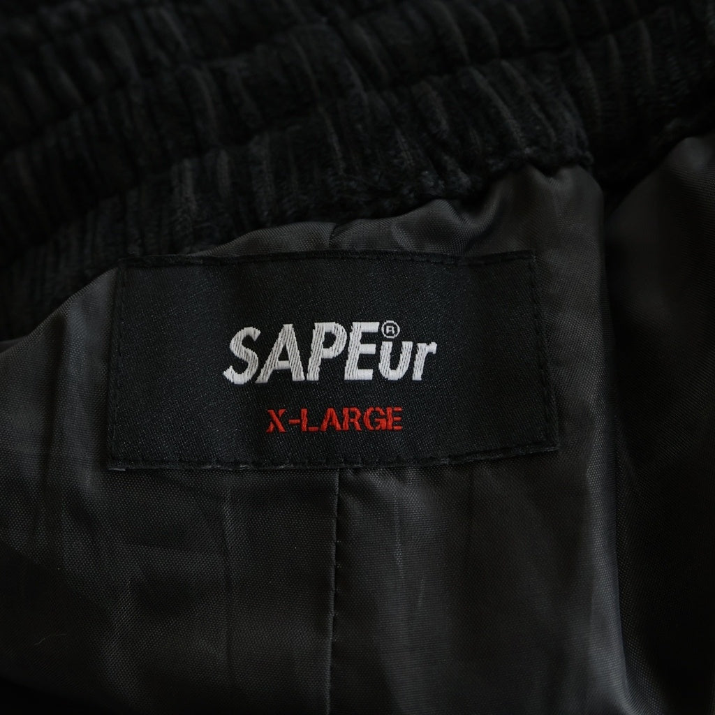 SAPEur(サプール) ロゴ刺繍 コーデュロイ イージートラックパンツ