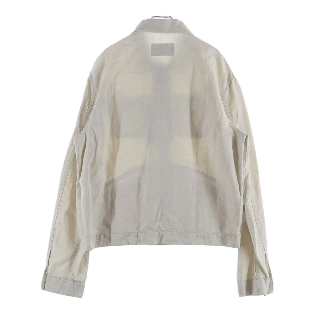 PRADA(プラダ) 23SS トライアングルロゴ ジップアップ リネン ニュートラル シャンブレーブルゾンジャケット ベージュ GEB255
