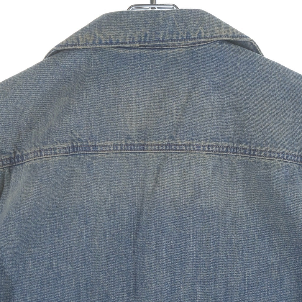 PRADA(プラダ) 23SS DENIM SHIRT 胸ポケット 開襟 デニム半袖シャツ インディゴ GEC068