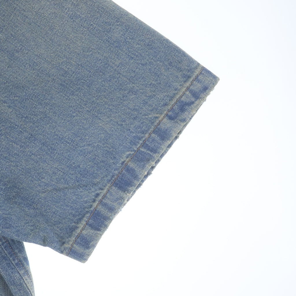 PRADA(プラダ) 23SS DENIM SHIRT 胸ポケット 開襟 デニム半袖シャツ インディゴ GEC068