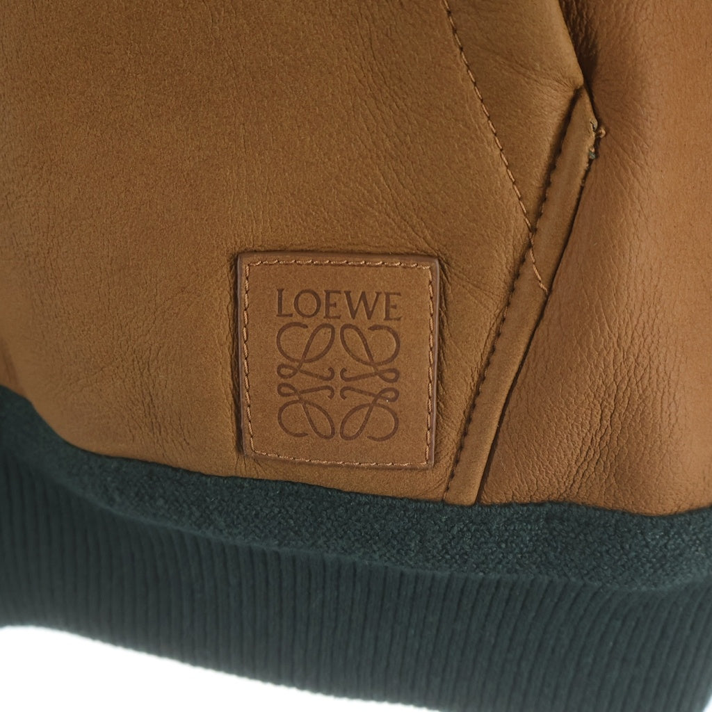 LOEWE(ロエベ) HOODIE IN SHEARING リバーシブル モヘア フーデッド ジップアップ ジャケット グリーン/ブラウン H526Y2SL41