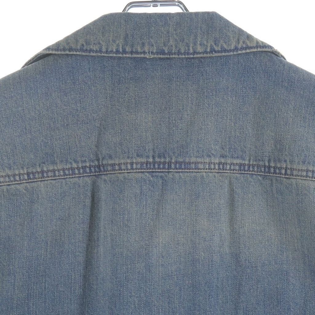 PRADA(プラダ) 23SS DENIM SHIRT 胸ポケット 開襟 デニム半袖シャツ インディゴ GEC068