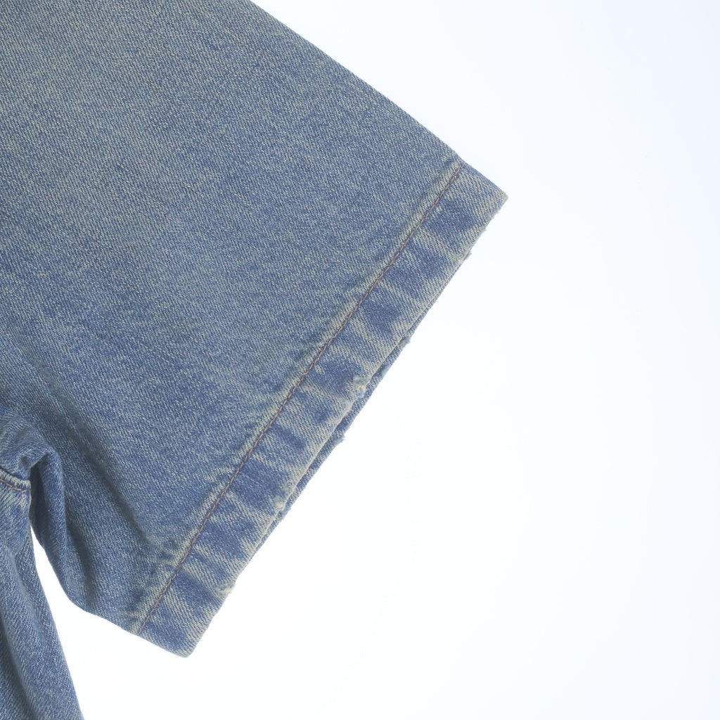 PRADA(プラダ) 23SS DENIM SHIRT 胸ポケット 開襟 デニム半袖シャツ インディゴ GEC068