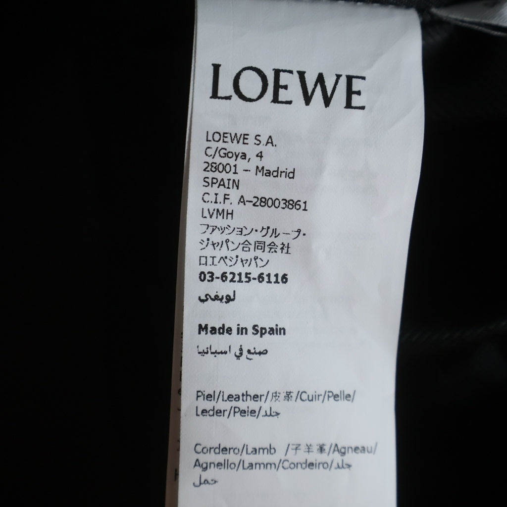 LOEWE(ロエベ) COAT NAPPA LAMBSKIN メローナパラムスキン 切り替えデザイン レザーロングコート ブラック/ブラウン H526Y18LB4