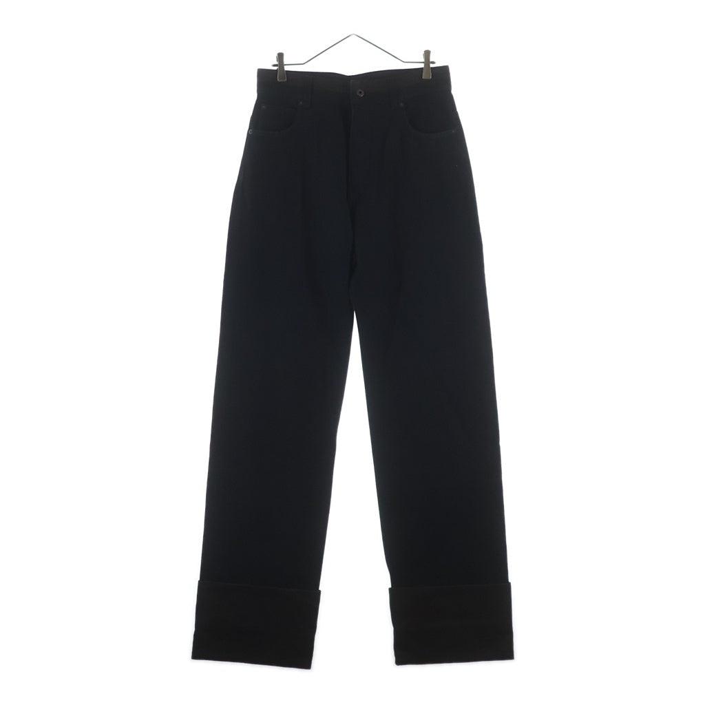 LOEWE(ロエベ) TURN UP JEANS ターンアップ ロールアップ ロゴデザイン デニムパンツ ブラック H526Y11X90
