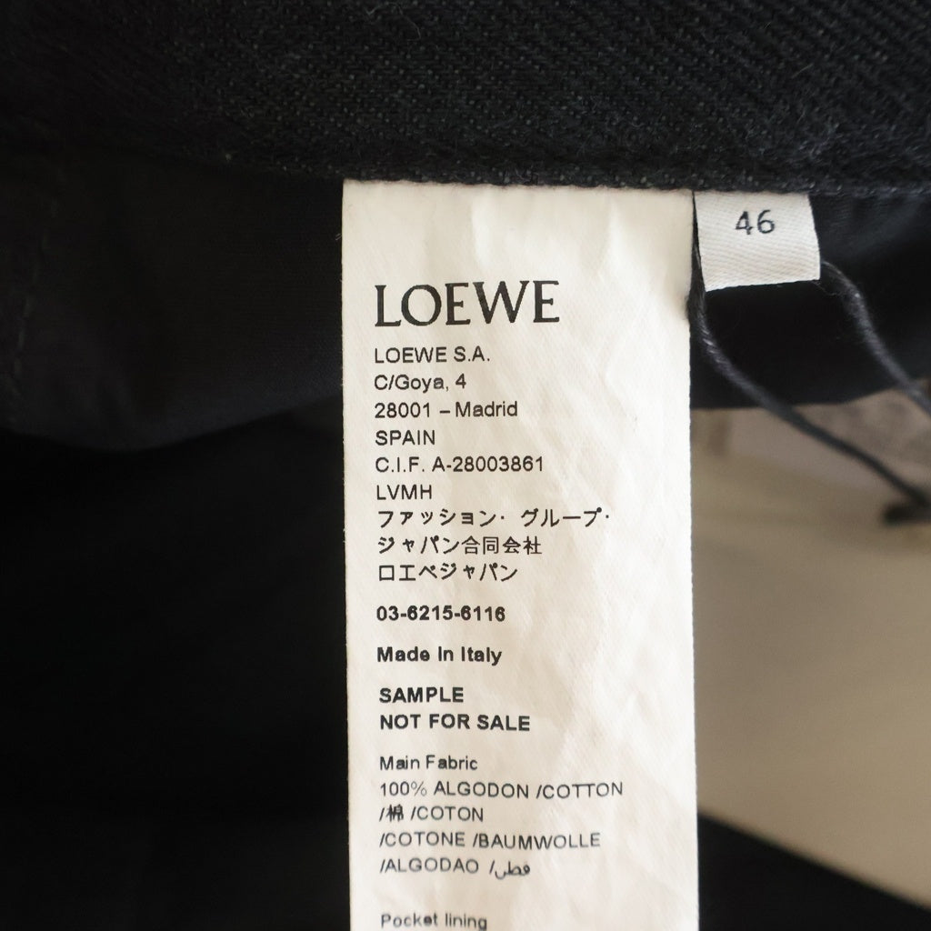 LOEWE(ロエベ) TURN UP JEANS ターンアップ ロールアップ ロゴデザイン デニムパンツ ブラック H526Y11X90