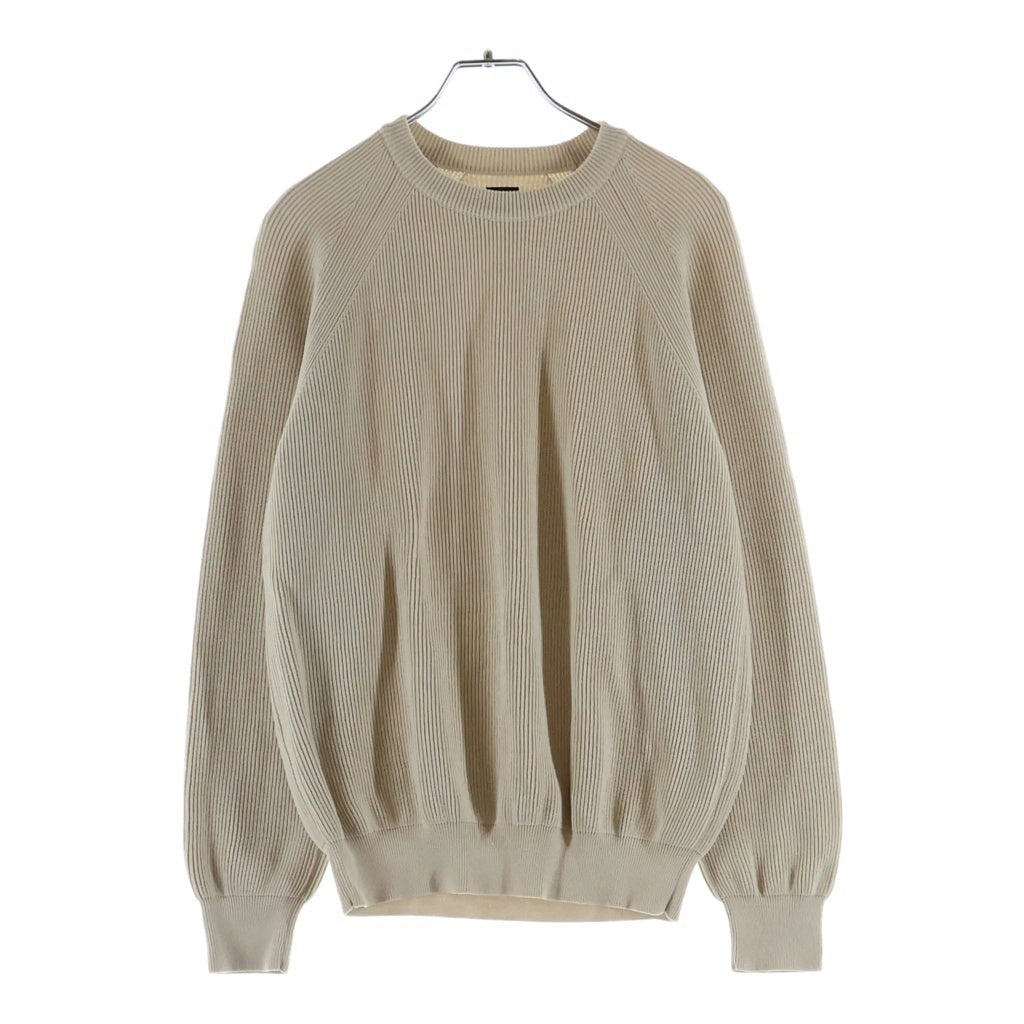 BATONER(バトナ―) 22AW HYPER TWIST WOOL RIB CREW NECK ハイパーツイストウール リブ クルーネックセーター ベージュ BN-22FM-072