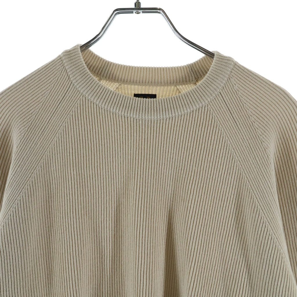 BATONER(バトナ―) 22AW HYPER TWIST WOOL RIB CREW NECK ハイパーツイストウール リブ クルーネックセーター ベージュ BN-22FM-072