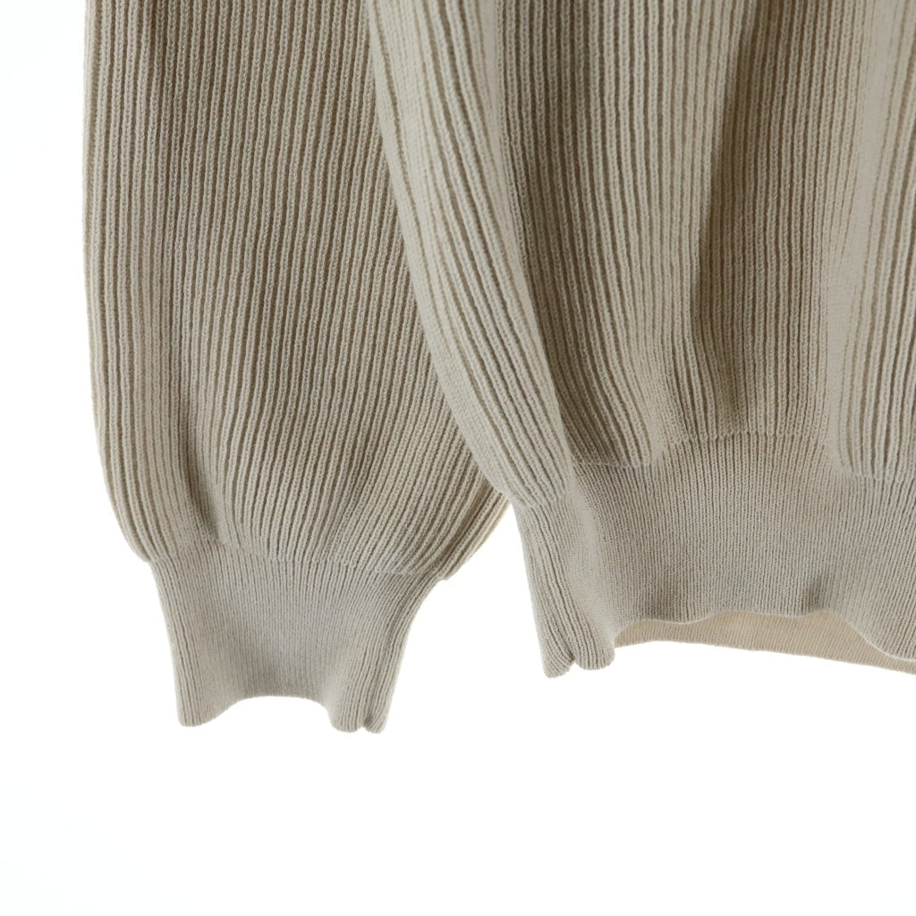 BATONER(バトナ―) 22AW HYPER TWIST WOOL RIB CREW NECK ハイパーツイストウール リブ クルーネックセーター ベージュ BN-22FM-072