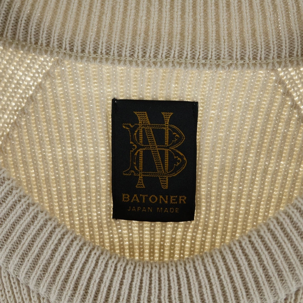BATONER(バトナ―) 22AW HYPER TWIST WOOL RIB CREW NECK ハイパーツイストウール リブ クルーネックセーター ベージュ BN-22FM-072