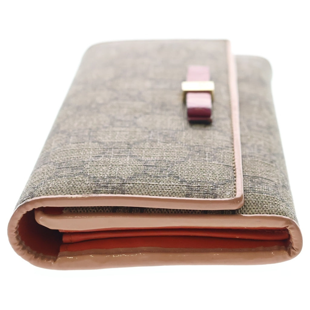 GUCCI(グッチ) レザー GGスプリーム ゴールド金具 二つ折り長財布 ウォレット 388679-2067 レディース