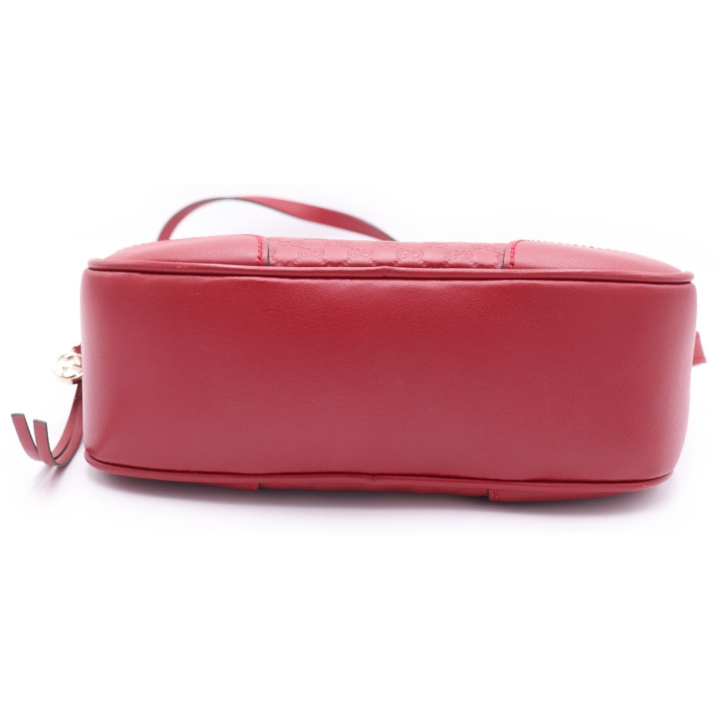 GUCCI(グッチ) レザー マイクログッチシマ GGスプリーム スクエアショルダーバッグ レッド 449413 レディース