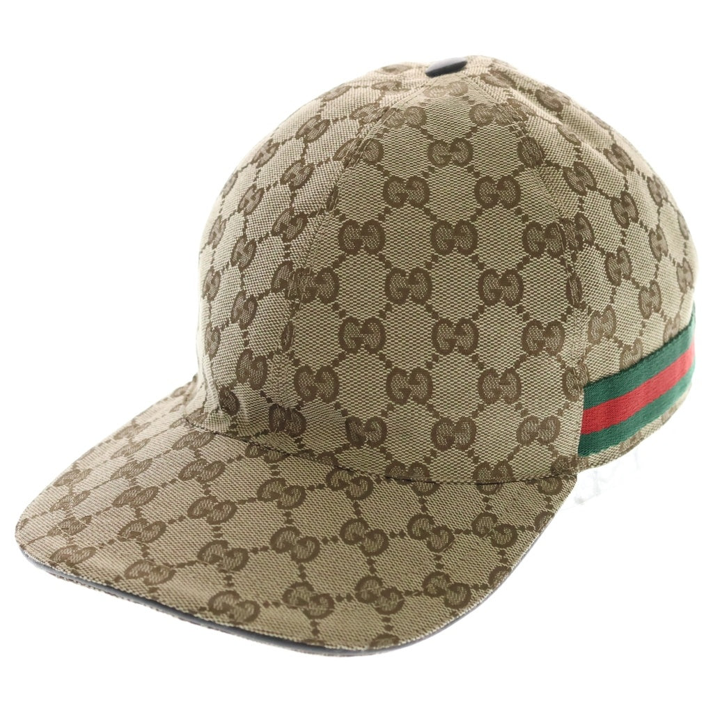 GUCCI(グッチ) GGキャンバス シェリーライン ベースボールキャップ 帽子 ブラウン 200035 KQWBG レディース
