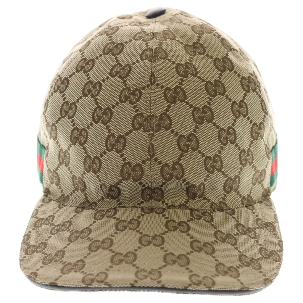 GUCCI(グッチ) GGキャンバス シェリーライン ベースボールキャップ 帽子 ブラウン 200035 KQWBG レディース