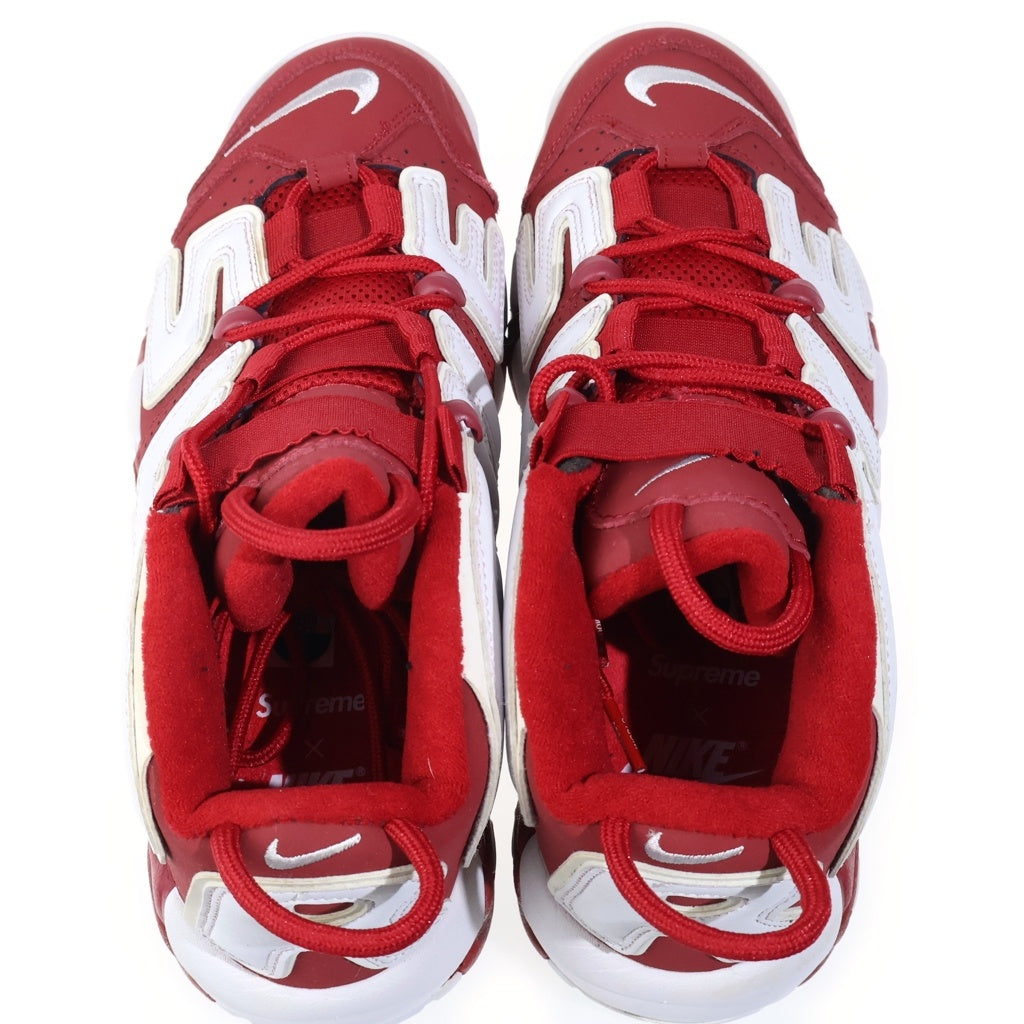 NIKE(ナイキ) ×SUPREME AIR MORE UPTEMPO シュプリーム エアー モアー アップテンポ ミッドカットスニーカー レッド US8/26cm 902290-600
