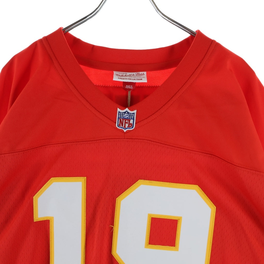 Mitchell&Ness(ミッチェル アンド ネス) MONTANA ジョーモンタナ ナンバリングデザイン Vネック 半袖ゲームシャツ レッド