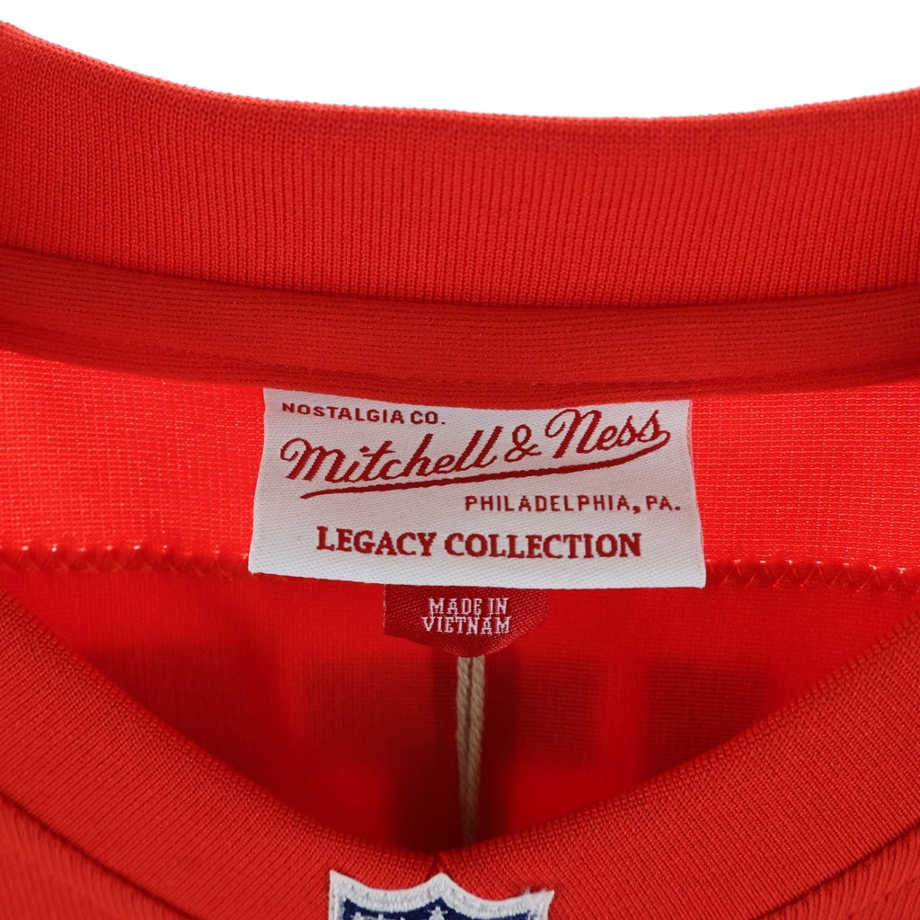 Mitchell&Ness(ミッチェル アンド ネス) MONTANA ジョーモンタナ ナンバリングデザイン Vネック 半袖ゲームシャツ レッド