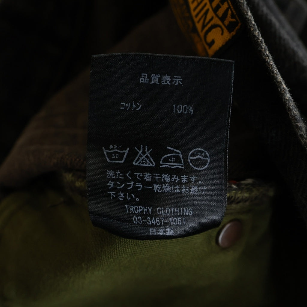 TROPHY CLOTHING(トロフィークロージング) コットン ボタンフライ ストレートデニムパンツ ブラック