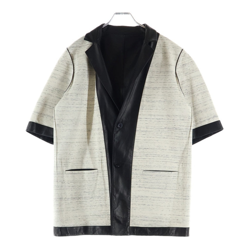 IRENISA(イレニサ) 23SS REVERSIBLE SHORT-SLEEVED LEATHER JACKET リバーシブル 半袖レザージャケット ブラック IH-23SS-J023-LH