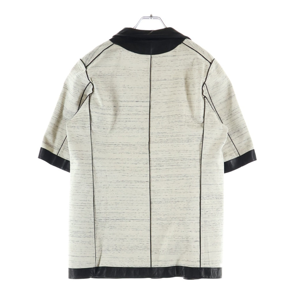 IRENISA(イレニサ) 23SS REVERSIBLE SHORT-SLEEVED LEATHER JACKET リバーシブル 半袖レザージャケット ブラック IH-23SS-J023-LH